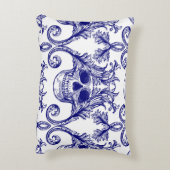 ボヘミアンダマスク、スカルシームレスオーナメント。 アクセントクッション (裏面(縦))