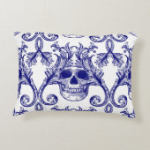 ボヘミアンダマスク、スカルシームレスオーナメント。 アクセントクッション (裏面)