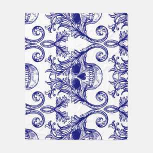 ボヘミアンダマスク、スカルシームレスオーナメント。 フリースブランケット
