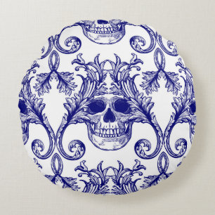 ボヘミアンダマスク、スカルシームレスオーナメント。 ラウンドクッション