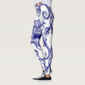 ボヘミアンダマスク、スカルシームレスオーナメント。 レギンス (左)