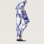 ボヘミアンダマスク、スカルシームレスオーナメント。 レギンス (右)