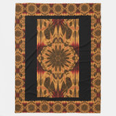 ボヘミアンダンデロン花びら1フローラルパターン フリースブランケット (正面)