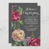 ボヘミアンダークフローラカスタムウェディング招待状 招待状 (正面/裏面)