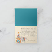 ボヘミアンチックなファンタジーあふれる動物のホリデーカード シーズンカード (内部)