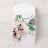 ボヘミアンチックなユーカリピンクのポピーウェディング オールインワン招待状 (外側)