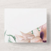 ボヘミアンチックなユーカリピンクポピーウェディング オールインワン招待状 (裏面)