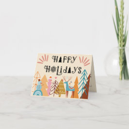 ボヘミアンチックな動物のホリデーカード シーズンカード