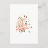 ボヘミアンチックな花のウェディング エンクロージャーカード (裏面)