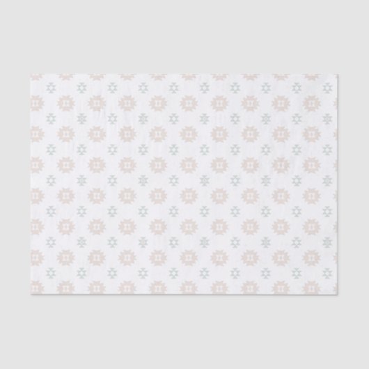 ボヘミアンチックタン&グリーンジオメトリアステカプリント 薄葉紙 (正面)