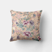 ボヘミアンチノイスリートロピカルティール(緑がかった色)バタフライピーチ クッション (裏面)