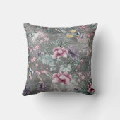 ボヘミアンチノワセリーティール（緑がかった色）バタフライグレーグランギー クッション (裏面)