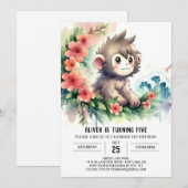 ボヘミアンチルドモンキー誕生日 招待状 (正面/裏面)
