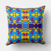 ボヘミアンチンツイエローシアンマゼンタオレンジ クッション (裏面)