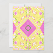 ボヘミアンチンツイラストレーションイエローピンク名 ノートカード (裏面)