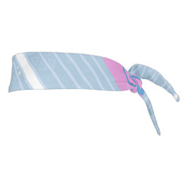 ボヘミアンチンツイラストレーションピンクブルーホワイト タイヘッドバンド