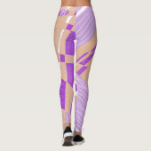ボヘミアンチンツイラストレーションピーチパープルホワイト レギンス (裏面)