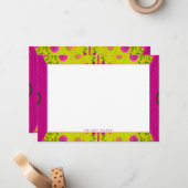 ボヘミアンチンツイラストレーションマスタード明るい赤紫色名 ノートカード (正面/裏面インサイチュ)