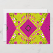 ボヘミアンチンツイラストレーションマスタード明るい赤紫色名 ノートカード (裏面)