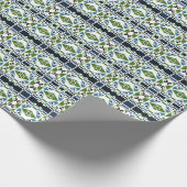 ボヘミアンチンツ1ブルーグリーンTシャツ ラッピングペーパー (角)