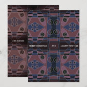 ボヘミアンチンツ18パープルブルーブラッククリスマス シーズンカード (正面/裏面)