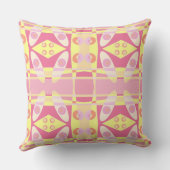 ボヘミアンチンツ24バブルガムピンクイエローオレンジ クッション (裏面)