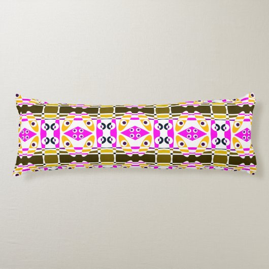 ボヘミアンチンツ41オレンジオリーブ明るい赤紫色ピンク ボディピロー (正面)