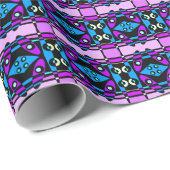 ボヘミアンチンツ48パープルブルーブラック ラッピングペーパー (ロールコーナー)