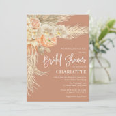 ボヘミアンテラコッタパンパスグラス ブライダルシャワー 招待状 (スタンド正面)