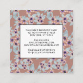 ボヘミアンテラコッタピンクフラワーズウォーター色 スクエア名刺 (裏面)