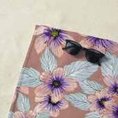 ボヘミアンテラコッタピンクフラワーズウォーター色 ビーチタオル (インサイチュ)