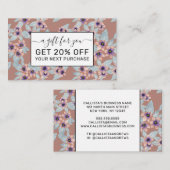 ボヘミアンテラコッタピンクフラワーズウォーター色 割引カード (正面/裏面)