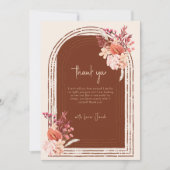 ボヘミアンテラコッタフローラアーチベイビーシャワー サンキューカード (正面)