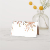 ボヘミアンテラコッタフローラウォーターカラーハンド色彩の鮮やか プレイスカード (裏面)