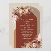 ボヘミアンテラコッタフローラハイドランゲアアーチ 招待状 (正面/裏面)