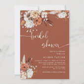 ボヘミアンテラコッタブライダルシャワーフローラ 招待状 (正面)