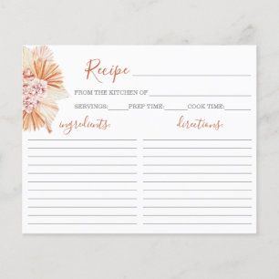 ボヘミアンテラコッタブライダルシャワーレシピカード