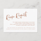 ボヘミアンテラコッタブライダルシャワーレシピリクエスト エンクロージャーカード (正面)