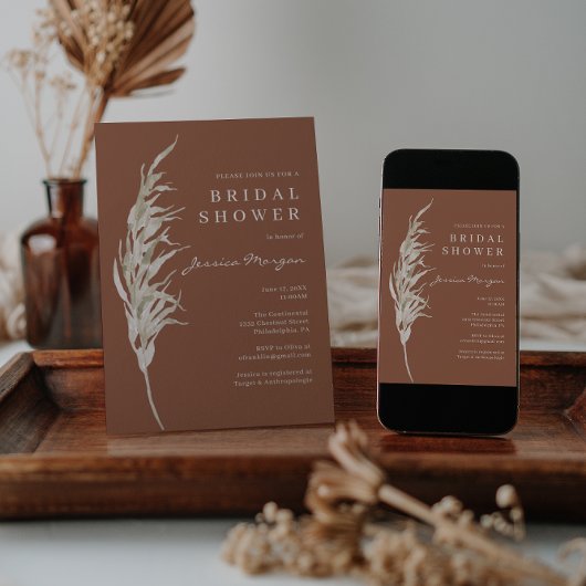 ボヘミアンテラコッタブライダルシャワー招待カード 招待状