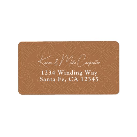 ボヘミアンテラコッタミニマル差出人住所 ラベル (正面)