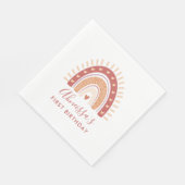 ボヘミアンテラコッタレインボー誕生日 スタンダードランチョンナプキン (角)