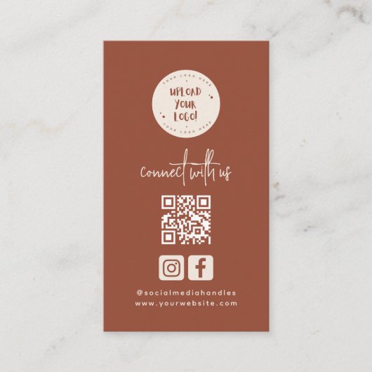 ボヘミアンテラコッタロゴConnect With Us Qr Code 名刺 (正面)