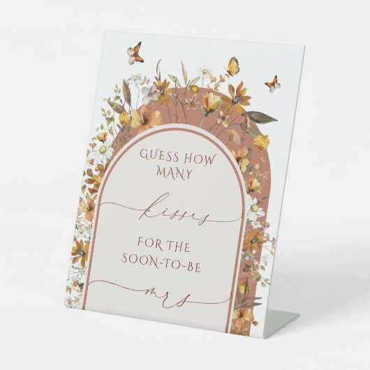 ボヘミアンテラコッタワイルドフラワーズブライダルシャワー 台座サイン (正面)