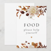 ボヘミアンテラコッタ秋の花 フードテーブルサイン 招待状 (正面/裏面)