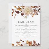ボヘミアンテラコッタ秋フローラバーメニューサインカード 招待状 (正面)