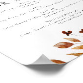 ボヘミアンテラコッタ秋フローラバーメニューサイン ポスター (角)