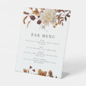 ボヘミアンテラコッタ秋フローラバーメニューサイン 台座サイン (正面)