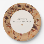 ボヘミアンテラコッタ秋フローラブライダルシャワー ペーパープレート (正面)