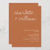 ボヘミアンテラコッタ素朴結婚式招待状 招待状 (正面/裏面)