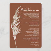 ボヘミアンテラコッタ結婚のウェルカム旅程 プログラム (正面)